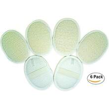 6Pack (Grande 6.3x4.3 pulgadas) Almohadilla Exfoliante para Cara y Cuerpo (100% Algodón Terry) Materiales de Tela Esponja de Luffa Cepillo Exfoliante para la Piel de los Hombres y Mujeres en el Baño, Spa y Ducha - 1 - Ver 2