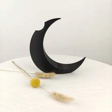 3D Printed Moon Shaped Vase - Gothic Victorian Era Moon Decorative Vase, High-Quality Plastic Tabletop Vase, Holiday Party Decoration, Creative Friend Gift, Bohemian Style Decoration | Delicate Pattern Decoration, Vase Home Decoration Room Decor Flower Vase Glass Vase