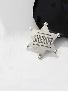 1枚复古新奇美式游戏盾形徽章（男士款） - 銀色 - 查看 2