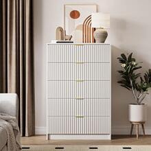 BVFUKA 5 Drawer Dresser For Bedroom, Tall Dresser Chest Of Drawers With Gold Handles, 32 Inch Wide Nightstand With For Bedroom, Living Rooms, Offices, And Entryways, White - 白色 - 查看 2