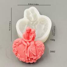 1 Khuôn sáp nến cưới hình trái tim, đế nến xoắn ốc tự làm & khuôn silicon đá thơm - trắng - Xem 2