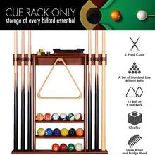 Estante De Señal De Piscina, Soporte De Pared 6 Tacos Billar - Marrón - Ver 2