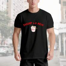 Camiseta gráfica unisex de camarón lo mein - 220g% algodón, blanco y negro, manga corta, ajuste casual, regalo de Acción de Gracias, Navidad y Año Nuevo para hombres y mujeres, tallas S- - Negro - Ver 4