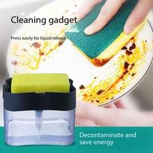 1PC Multifunctional Kitchen Soap Dispenser With Sponge Holder, Creative And Practical Style, Suitable For Kitchen Sink, Dishwashing Area And Small Kitchen Space, Automatically Dispenses Soap To Save Time And Keep Clean Kitchen Accessories, Kitchen Essentials, Kitchen Organization And Storage