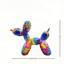 LUMIARTISAN Resin Balloon Dog Sculpture - Collection Figurine Decor For Home| Office Desktop Resin Decors Balloon Dog Decor,Dog Balloon Decor (Graffiti) - 1隻塗鴉氣球狗 - 查看 6