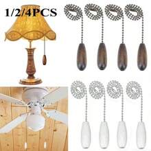 30cm Beaded Pull Chain Ceiling Fan Light Wooden Pendant Lamp - Multicolor - View 2