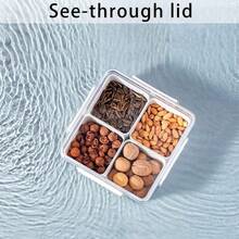 MineSign 2Pack Divided Snackle Box With Lids Stackable Food Serving Tray For FruitandVeggie Plastic Fridge Storage Container For Pantry Freezer Clear Snack Box For Meal Prep Candy Nuts Spice - 1 包 - 查看 5