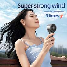 2025新款迷你手持涡轮风扇，带智能数字显示，便携式长效风扇