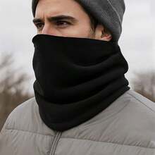 1 szt. Męski szalik termiczny – wytrzymała, wiatroszczelna i termiczna maska, miękka podszewka termiczna, oddychająca dzianina poliestrowa, odpowiednia do jazdy na rowerze zimą, aktywności na świeżym powietrzu, jazdy na nartach, jazdy motocyklem – podwójne zastosowanie: do jazdy na rowerze i aktywności na świeżym powietrzu, szalik termiczny, osłona szyi, czapka, wielofunkcyjna czapka balakrafa (tylko pranie ręczne), odpowiednia na zimne dni i do noszenia warstwowego, męski szalik zimowy, chusta na głowę do jazdy na nartach
