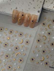 CoCo Notes 1 miếng dán móng tay hình mắt vàng dập nổi 5D, decal trang trí móng tay tự làm, dụng cụ làm móng, miếng dán móng tay - Nhiều màu - Xem 2