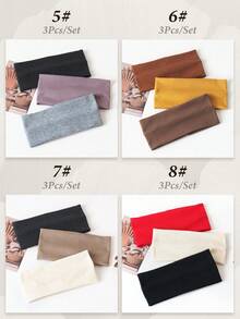 3 piezas Diademas de mujer de unicolor y a rayas, versátiles para lavarse la cara, maquillaje, deportes, uso casual, otoño, accesorios para el cabello de mujer, herramientas para el cabello, cosas para el cabello, cosas, accesorios de belleza, regalos, viajes, regalos para mujeres, cosas para el cabello, rellenos de calcetines