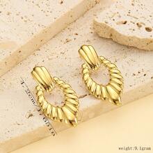 Pendientes de botón personalizados creativos, serie geométrica, labios, corazón sencillo, corazón doble, mariposa chapada en oro de acero inoxidable