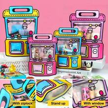 Sacs cadeaux transparents colorés et mignons avec fenêtre et design de poignée, convenant au stockage de bonbons pour les fêtes d'anniversaire, les remises de diplômes, les activités en classe, la décoration de sacs à dos et de chambres