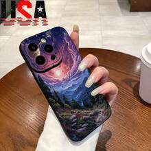 For IPhone 11/12/13/14/15/16 Pro Max Plus TPU Shockproof Lightweight Protection Night Sky Blue - Black - View 4