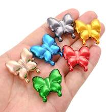 10pcs/pack 29x30mm Uv Plated Acrylic Butterfly Shaped Charm Pendant With Hole For Diy Jewelry Making - Multicolor - View 5