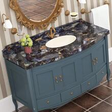 Blue Sapphire Marble Peel And Stick Wallpaper, Removable Self-Adhesive For Kitchen Cabinets, Tables, Desks, Bathroom Countertops, Waterproof