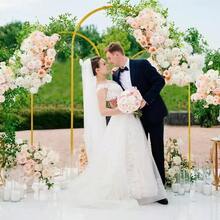 1 set/Ensemble de supports d'arche métallique Arche de mariage dorée Cadre d'arche de ballons pour anniversaire, révélation de sexe, Halloween, Noël, cérémonie d'anniversaire, fournitures de décoration d'arche