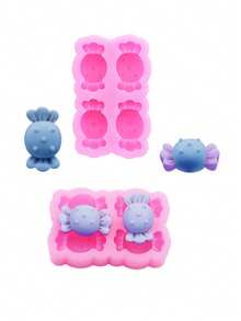 1 peça de molde de silicone líquido rosa, coração, redemoinho, pentagrama, coração, molde em forma de amor para fazer sorvete realista, doces, macarrão instantâneo, acessórios de joias de resina, adequado para chapéus, grampos de cabelo, elásticos de cabelo, sapatos, acessórios decorativos - Rosa - Ver 11