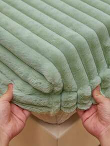 Bộ ga trải giường bằng vải lông cừu dày dặn, kẻ sọc, mềm mại và thoải mái, phù hợp cho phòng ngủ, ký túc xá, khách sạn, dùng cho giường đơn, giường đôi, giường cỡ Queen, giường cỡ King, mùa thu/đông/xuân. - màu xanh lá - Xem 9