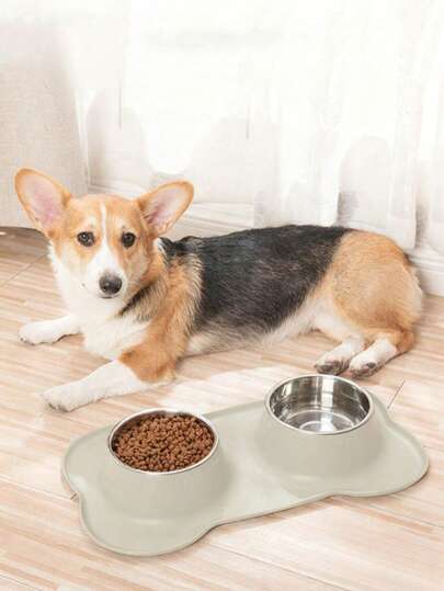 2 em 1 Alimentador Automático de Água e Ração para Animais de Estimação, Conjunto de Alimentação de Gato Pequeno (Scottish Fold) em Formato de Nuvem, Conjunto de Tigelas Inclinadas para Ração e Água de Gato, Garrafa de Água por Gravidade, Tigela de Pescoço Protegido para Animais de Estimação, Material Plástico