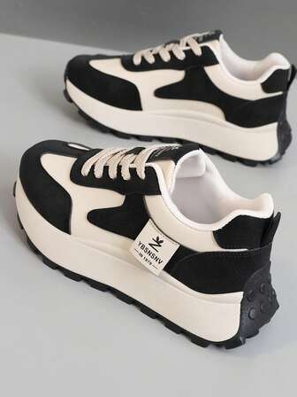 1 par högkvalitativa multifunktionella löparskor för kvinnor, platta Gump-skor, sportiga läderytor, vardagsskor, atletiska vardagsskor, vandringsskor