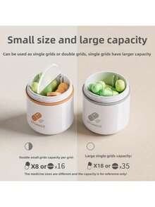 1 个迷你双隔层药盒 - 防潮密封设计，方便旅行或出差时携带个人药物 - 彩色 - 查看 9