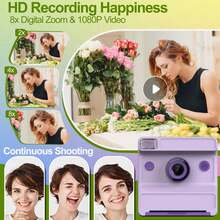 [Instant Print Camera]Social Gift: All-In-One Instant Camera & Portable Photo Printer For Adults - Capture & Print 1080P HD Photos/Videos In Seconds With Fun Filters, Perfect For Travel, Christmas, Birthdays - Ready-To-Gift For Him, Her, Couples & Friends (1300mAh Rechargeable)