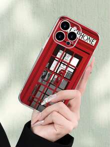 Fashionable And Popular Red Telephone Booth Pattern Premium Soft Protective Phone Case Suitable For Compatible With Samsung Galaxy S21/22/23/24/25 Ultra/FE+,A73/72/71/55/54/53/52/51/35/34/33/25/24/22/16/15/14/13/12,As Well As,Phone17,17Air,17pro,17pro Max,16, 15, 14, 13, 12, 11, PRO MAX, Is A Thoughtful Birthday Gift For Girlfriend, Boyfriend And Friends - 彩色 - 查看 3