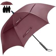 Paraguas de Sombrilla con Protección Paraguas de Pro-Line Resistente al Viento Paraguas con Construcción de Fibra de Vidrio Sombrilla Ligero Resistente al Agua(Negro) - Rojo - Ver 13