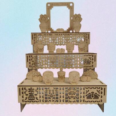 Altar Ofrenda Día de Muertos Decoración Halloween Fiesta Celebración Calavera