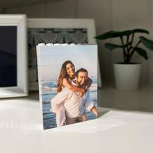 Personalised Couples, Daddy & Me, Mummy & Me ® Brick Photo Block, Gift For Dad, Mom, Couples, White, Building Block, Puzzle, Gift, Him, Dad, Father's Day, Couples, Valentine, Grandpa, Wedding, Him, Her, Mum, Mother's Day, Mom, Cute, Christmas Gift Supplies,Home Decor Living Room - Multicolor - View 10