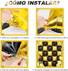 25 pcs Globos Navideños, Rojo y Verde, Decoración para Fiestas para Navidad, Graduación, Cumpleaños, Shower, Novia,, Propuesta, Aniversario etc - Oro negro - Ver 4