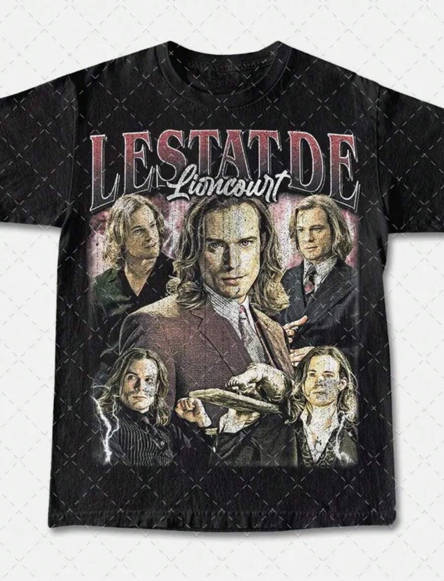 Lestat De Lioncourt Uni Heavy Cotton Tee, Vampire Gothic Tee, Vampire Lestat Shirt, Book Lover Gift, Clic Literature Shi - 黑色 - 查看 1