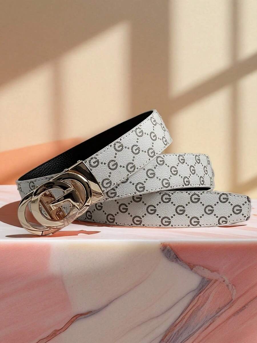 1 Stück Herren Mode Lässig Business vielseitiger Gürtel mit Buchstaben Design, ideal für Feiertage, Valentinstag Essentials, geeignet für Familie, Geschenke, Urlaub und Feste, tolles Urlaubsgeschenk