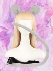 1 Băng đô tai chuột chân thực, Phụ kiện cosplay chuột Hamster, Đạo cụ biểu diễn, Thích hợp cho Giáng sinh, Trang phục lễ hội - Nhiều màu - Xem 2
