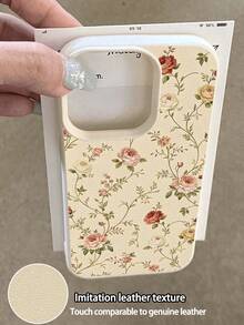 Capa de celular minimalista com estampa de rosas e videiras, 1 peça, texturizada, à prova d'água, à prova de choque, antiderrapante, adequada como presente de aniversário/feriado para amigos, familiares e casais, compatível com celulares Apple.