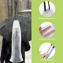 1/10pcs Matte Translucent Plastic Bag, Umbrella Storage Bag, Reusable Portable Umbrella Drawstring Storage Cover, Home Storage Organizer Umbrella Storage Bag, Waterproof Drawstring Bag, For Outdoor Storage, Car Harness Cover, Bag, Umbrella Cover, Umbrella Bag, Semi Transparent Bag