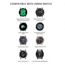 Dây đeo đồng hồ thông minh có thể điều chỉnh bằng kim loại màu bạc hình bướm tương thích với Samsung Galaxy Watch 4/5 40mm/44mm, Watch 3 41mm, Watch 6/7 44mm/45mm/46mm/40mm/42mm, Active 2, Phụ kiện đồng hồ dễ tháo rời 20mm/22mm dành cho nữ - Bạc - Xem 11