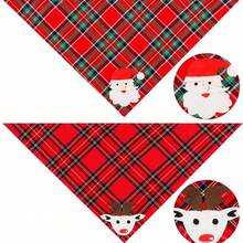 2 pezzi Bavaglini natalizi per animali domestici con Babbo Natale e Renna, accessori natalizi per cani, set di accessori di abbigliamento per cani e gatti, regali di costumi natalizi per cani e gatti di piccola taglia