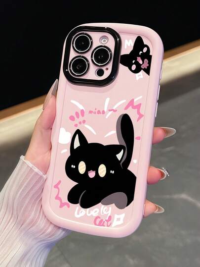 苹果一只受惊的黑色可爱猫咪手机壳适用于 15 Pro Max/15 Pro/15 Plus/15/14 Pro Max/14P Lus/14 Pro/14/13 Pro Max/13 Pro/13 Pro/13 Pro/12 Pro Max/12 Pro/12/11 Pro Max/11 Pro/11 Pro/11 XR/XS/XS Max/7/8 Plus 防水防震防摔防刮