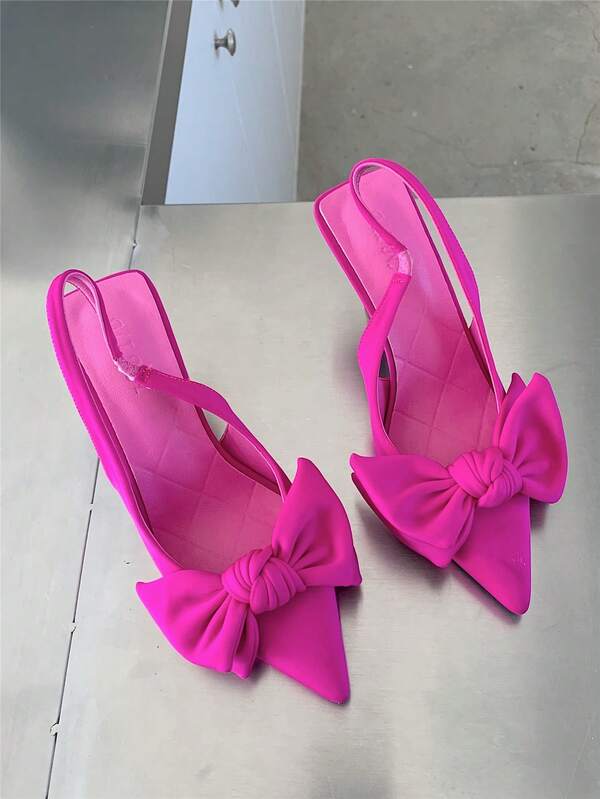 Women's Fashion Pointed Toe Butterfly Decor Elegant Slip-On Stiletto High Heel Pumps