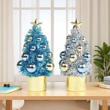1pc 3.7" X 7" Christmas Mini Desktop Christmas Tree Decoration, Cone Tree Shape, Desktop Atmosphere Party Decor, Suitable For Living Room, Kitchen, Store Window, Bar Counter, Christmas Desktop Decoration, Merry Christmas, December 25th - Multicolor - View 6