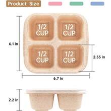 5 Paquete de Bento Caja de Almuerzo, 4 Compartimentos Contenedores de Aperitivos, Caja de Aperitivos Dividida, Contenedores de Almuerzo para Preparación de Comidas para Niños Pequeños y Adultos, Recipientes de Almacenamiento de Alimentos para la Escuela, el Trabajo y los Viajes - Paquete de 4 multicolor - Ver 3