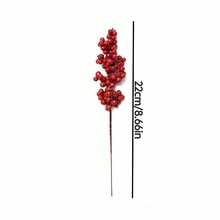 10 pièces/5 pièces - Pics de baies rouges artificielles avec aubépine, branches de baies rouges artificielles en mousse, baies de houx, décorations d'arbre de Noël, artisanat DIY, ornements de Noël, décoration de mariage et de maison, décoration de fête, arrangements floraux en soie, bouquet, plante pour couronne de Noël, décoration de maison pour fête de Noël