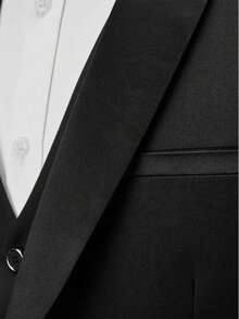 Men's Suit,An Elegant Men's 3-Piece Suit, Including A Shawl-Collar Suit Jacket, A Waistcoat, And Matching Dress Pants. It Functions As Both A Wedding Suit And A Solid-Color Business Casual Suit, Featuring A Formal Suit Set With A Simple And Sleek Design,Suitable For Wearing In Scenarios Such As Daily Leisure, Holiday Events, Business Occasions, Weddings, Dances, And Commuting To Work. It Is Also An Excellent Gift For Boyfriends Or Husbands. - 黑色 - 查看 10