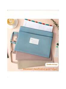 1pc A4/A5/B5 Waterproof Prenatal Checkup Document Organizer Bag, Maternity Tote Bag, Large Capacity Zipper File Folder, Thick Canvas Dual Layer Handbag - A4 - View 1