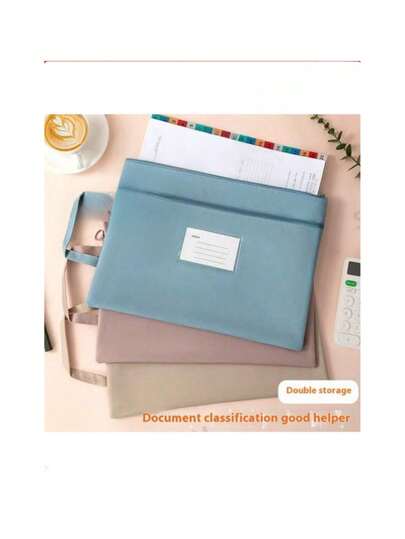 1pc A4/A5/B5 Waterproof Prenatal Checkup Document Organizer Bag, Maternity Tote Bag, Large Capacity Zipper File Folder, Thick Canvas Dual Layer Handbag