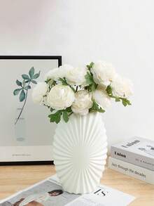 1 قطعة إناء بلاستيكي بمظهر السيراميك، تصميم مانع للانزلاق قوي ومتين، إناء فاخر مثالي كهدية لعيد الميلاد والهالوين وعيد الشكر والفصح، مناسب لديكور غرفة المعيشة والنوم والحديقة ومكتب العمل، متوفر ب- 3 خيارات لون