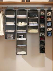 1pc Hanging Foldable Wardrobe With Multiple Compartments For Storing Clothes, Hats, And Hanging Bags. Multi Layer Wardrobe Storage Hanging Bag, Foldable Bra And Underwear Storage Bag, Clothing Sorting Hanging Bag, Clothing Cabinet Storage, Can Be Hung For Storage. Clothing Cabinet Storage, Home&Daily Necessities, Convenient And Practical, Sturdy And Durable