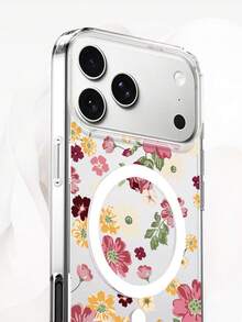 Phone Case For IPhone 17 Pro Max 17 Air Wireless Charging Magnetic Attraction With Floral Patterns Soft Shell - 無色 - 查看 8